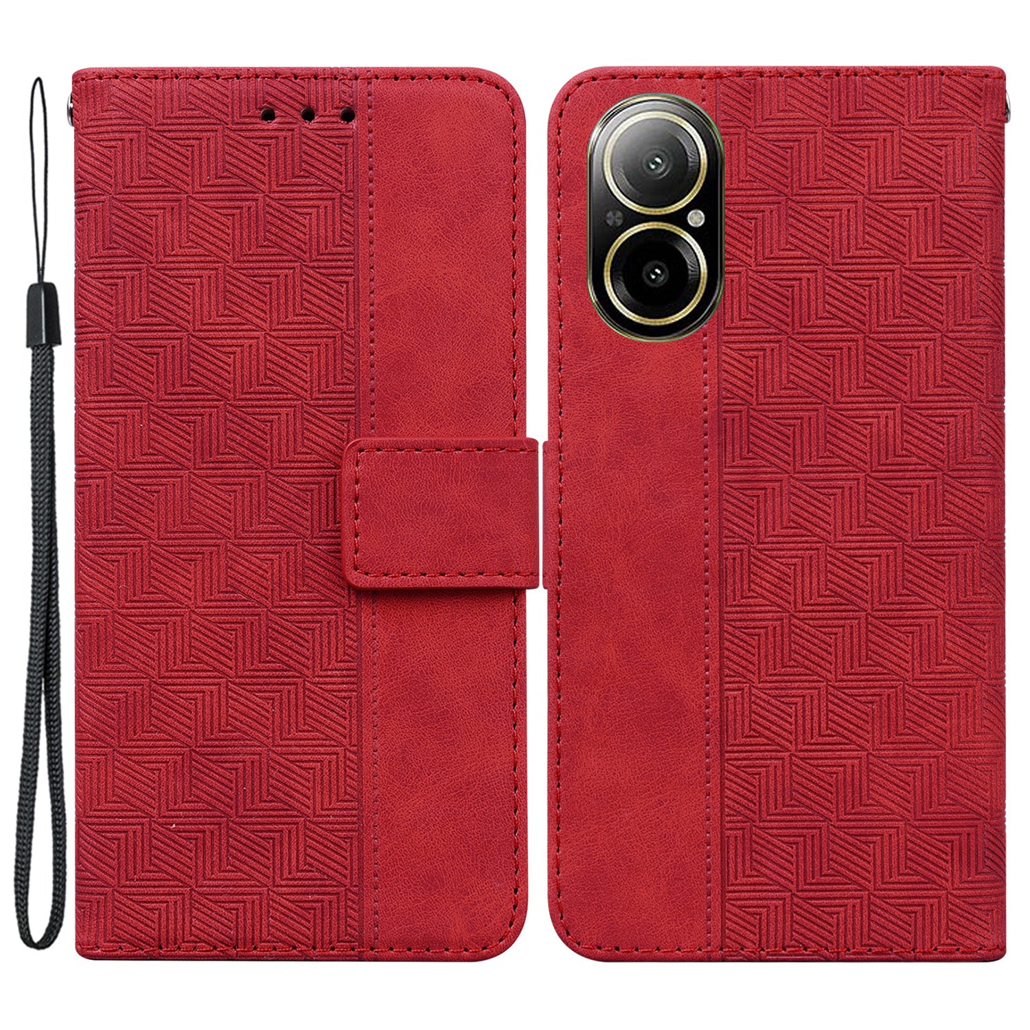 For Realme C67 4G Case Geometry Leather Flip Wallet Handbag Phone Cover For Realme C67 4G Case Geometry Leather Flip Wallet Handbag Phone Cover